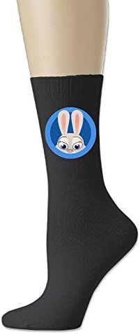 IAIAYA Zootopia Lieutenant Judy Hopps Cotton Crew Socks For Unisex Black