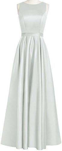 MyProms Women A-line Hollow Out Long Bridesmaid Homecoming Dress Silver US8
