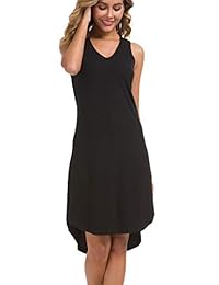 Missufe vestido sin mangas con cuello en V para dama, con cuello cruzado