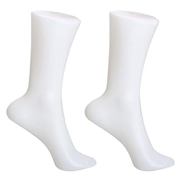 Weibliche Fuss Socken Schablone - SODIAL(R)2 Stueck Female Fuss Socken Schablone Anzeige Kurzer Strumpf Mannequin Weiss