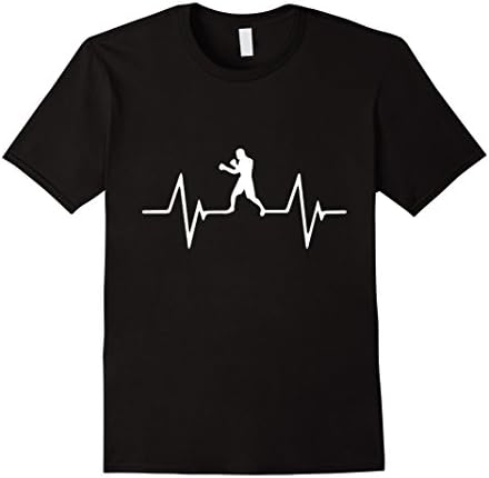 Men's Love Boxing Heartbeat Fighter Kickboxing T-Shirt Large Black