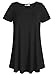 Esenchel Women's Tunic Top Casual T Shirt for Leggings 3X Black