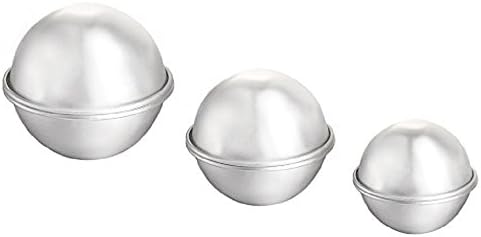 3 Sets DIY Bath Bomb Molds Soap Making Kit Soap Moulds Perfectly Round, Make Your Own Lush &amp; Fizzy Bath Balls(3 sizes 6 pieces)