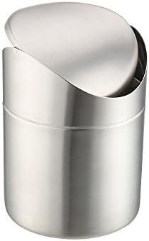 Mini Trash Can, Countertop Small Trash Can Stainless Steel with lid, Desk Trash Can, 1.5L
