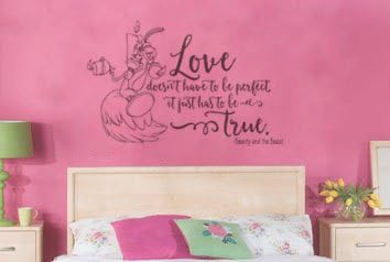 Inspired by Beauty and the Beast Wall Decal Sticker Love doesn't have to be perfect