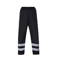 Liveinu Unisex High Visibilty Waterproof Rain Pants Reflective Safety Work Pants