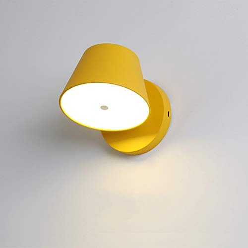 CYRDJ Modern Wall Sconce, LED 350 Degree Rotatable Creative Macaron Wall Lamp, Decorative Fixtures for Bedroom Indoor Bedside Lamp Warm Light 6W,Yellow