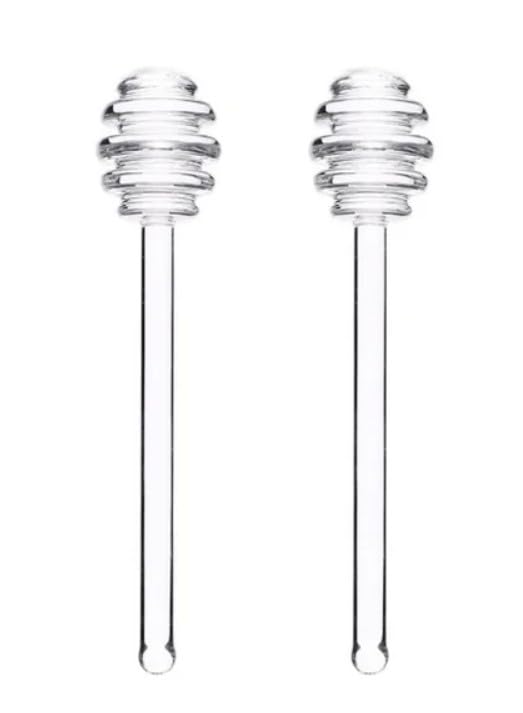 Photo 1 of 2Pcs Transparent 6" Glass Honey Dipper Sticks Stirring Sticks Server Honey Spoon Dipper Stirrer Honey Wand for Honey Pot Jar Containers Honey Dispense Drizzle, Home and Kitchen 1 is broken 