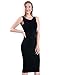 TAM WARE Women's Classic Slim Fit Sleeveless Midi Dress TWCWD051-BLACK-US S/M(Tag Size M)