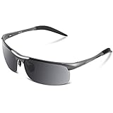 COSVER Men's Sports Style Polarized Sunglasses for Men Driving Cycling Running Fishing Golf Unbreakable Frame Metal Driver Glasses (Gray)