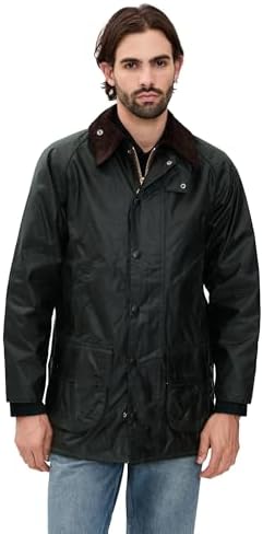 Barbour Beaufort Wax Jacket Black SM (34) at Amazon Men's Clothing