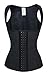 Charmian Women's Latex Underbust Waist Training Cincher Steel Boned Body Shaper Corset Vest Vest-Black XXXX-Large