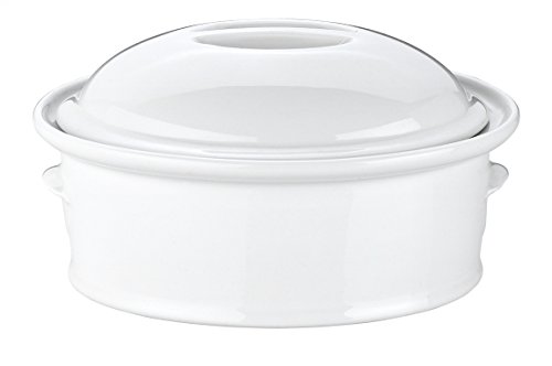 Pillivuyt Oval Casserole with Lid, Medium 7.75 x 5.5 Inches, 1 Quart