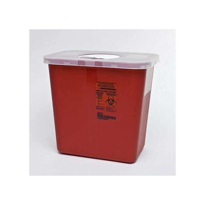 Kendall Sharps Container with Rotor Lid - 2 Gallon - 1/Box of 10