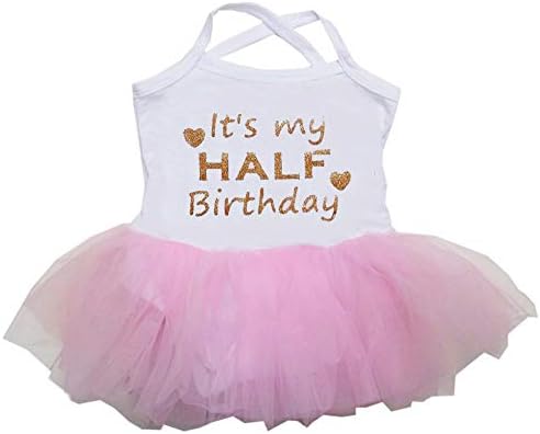 Kirei Sui Baby Gold Sparkle Half 1/2 Birthday Tulle Tutu Bodysuit
