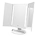 EASEHOLD Make-up Mirror White with 21 Led Light Flatable Foldable Standing Mirror 180 ° Freely rotatable for Bathroom and Bedroom