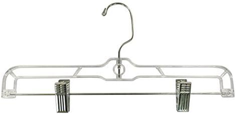 Jeronic Slack Pant Hangers Skirt Hangers With Clips, Clear by Jeronic