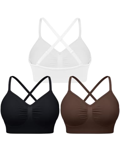 WANAYOU Adjustable Sports Bras for Women Cross Back Workout Sports Bra at Amazon
