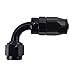 SYKRSS AN6 90 Degree Swivel Oil Fuel Hose End Fitting Adapter Aluminum Black