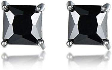 Laizza 1 pair set of 18K White Gold Plated Silver earrings for women, men & Girls .These Cubic Zirconia stud earings in many colors and 4mm stone size are must for womens jewellery