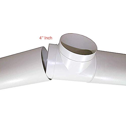 Duct Splitter for Exhaust Fan Dryer 3 Way Duct Hose Connector, Vent Hose, Pipe T Shape, T Joint 3 Way Joint (4'' inch, White) - Thumbnail 2