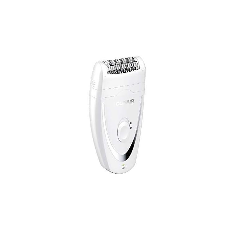 Conair Satiny Smooth Total Body Epilator, Women’s Hair Removal System, 40 Tweezer Head Women's Epilator - Cordless/Rechargeable