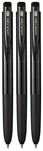 Signo - uni Knock Ballpoint Pen - RT1 - UMN-155.28-0.28 mm - Black - 3 pcs