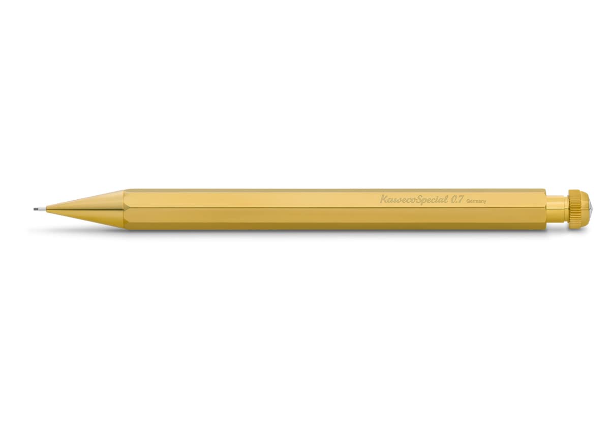 Kaweco SPECIAL Mechanical Pencil Brass 0.7 mm I Lead Push Pencil Made of Brass 14 cm I Refillable with Eraser