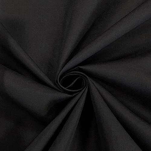 Fancy Textiles Plain Polycotton Dress Craft Fabric 44'' Wide (10 Meter, Black)