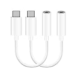 （2-Pack） USB C to 3.5mm Aux Cable USB C to 3.5mm Headphone Adapter Type C to 3.5mm Audio Adapter Type C Adapter Audio Connector for iPad Pro/Google Pixel/Pixel 2/2XL/3/Samsung/Huawei/Moto Z/Z2-White