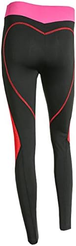 Pink Peach Women's Sexy Workout Leggings Mesh Splicing Yoga Sport Pants Heart Shape Butt (M, Fushia)