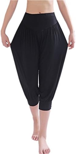 Womens Solid Color Soft Elastic Spandex Knickers Yoga Pants Harem Pants