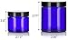 12 piece Cobalt Blue Glass Straight Sided Jar Set: Includes 6-1 oz Cobalt Glass Jars and 6-2 oz Cobalt Glass Jars