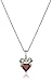 Sterling Silver Garnet and Diamond Accent Bow Heart Pendant Necklace, 18
