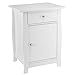 Bonnlo White Nightstand, Small Nightstand with Drawer and Door Cabinet, Wood Nightstand with Storage Organizer, Bedside Table with Drawers, Bedroom Nightstand, End Tables Living Room, Kids' Room, Dorm
