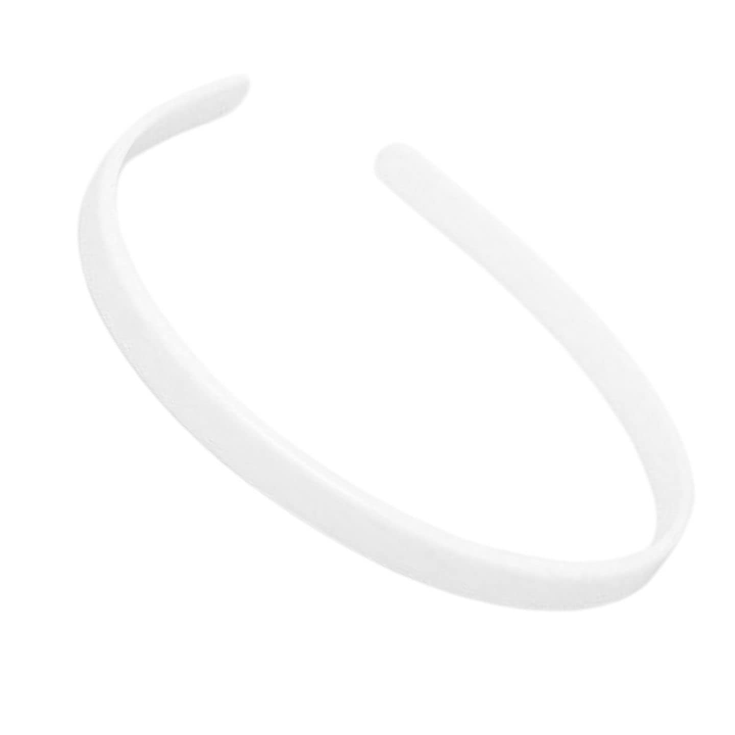 Topkids Accessories Plastic Alice Bands for Women and Girls, Headbands for Hair, Hair Comb Headband, Adult Headbands (1cm White)