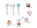 Double Facial Cleansing Brush 1pcs Blue Manual Face Brush Soft Bristles and Silicone Cleansing Brush for Washing Face-Deep Pore Exfoliation-Wash Makeup-Massaging