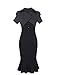 Sunblume Women's Vintage Fishtail Short Sleeve Slim Retro Evening Dress