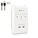 Cable Matters 3-Outlet Wall Mount Surge Protector with 2.1A Dual USB Charging