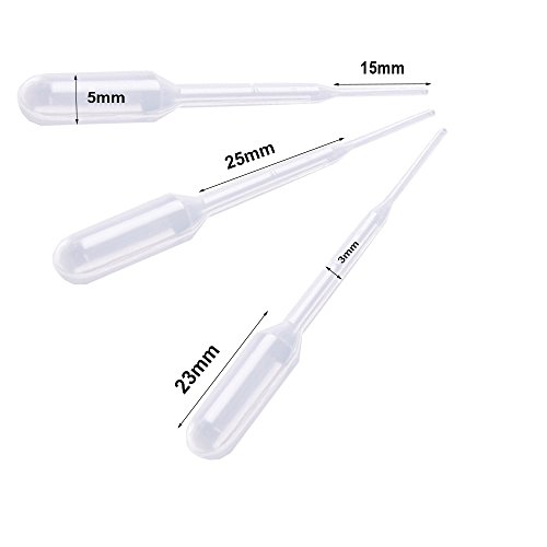 Mydio 0.2ml Plastic Disposable Transfer Pipettes Eye Dropper,Pack of 200