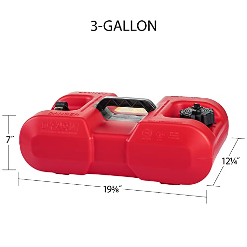 Scepter 10506 Rectangular 3 Gallon Under Seat Portable Marine Fuel Tank