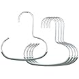 Mawa Scarf, Shawl, Belt, and Accessory Organizer, Non-Toxic Metal Hanger with Grip Coating, Easy Access Open Hook, Model G-1 Space Saving Design, Set of 5, Silver