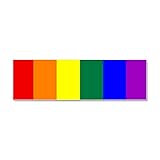 CafePress - Rainbow Gay Pride Flag Car Magnet 10 x 3 - Car Magnet 10 x 3, Magnetic Bumper Sticker
