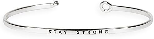 Stay Strong Silver Tone Womens One Size Fits Most Latch Closure Bracelet