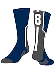 TCK Player Id Navy Custom Number Crew Sock (SINGLE SOCK)