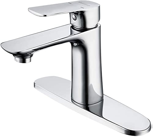 Photo 1 of *MISSING PARTS*
HMEGAO Modern Chrome Bathroom Faucet Single Handle Bathroom Sink Faucet with Cover Plate Brass Bathroom Countertop Faucet 1 or 3 Hole
