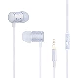 Lattice Premium Earphones/Headphones In-ear Noise Isolating Stereo Wired Earbuds with In-line Mic and Remote Control for iPhone,iPad,iPod, Android Phones,MP3/MP4 Players and more ( Sliver)