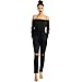 ALAIX Women's off-Shoulder Bodycon Knee Hole Pants Party Club Jumpsuits Rompers
