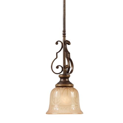 Crystorama 7421-BU, Norwalk Mini Cone Pendant, 1 Light, 60 Total Watts, Bronze