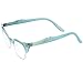 zeroUV Blue Light Blocking Vintage Cat Eye Glasses for Women UV400 Embellished with Rhinestones, 50s Rockabilly Accessories 51mm (Mint/Clear)